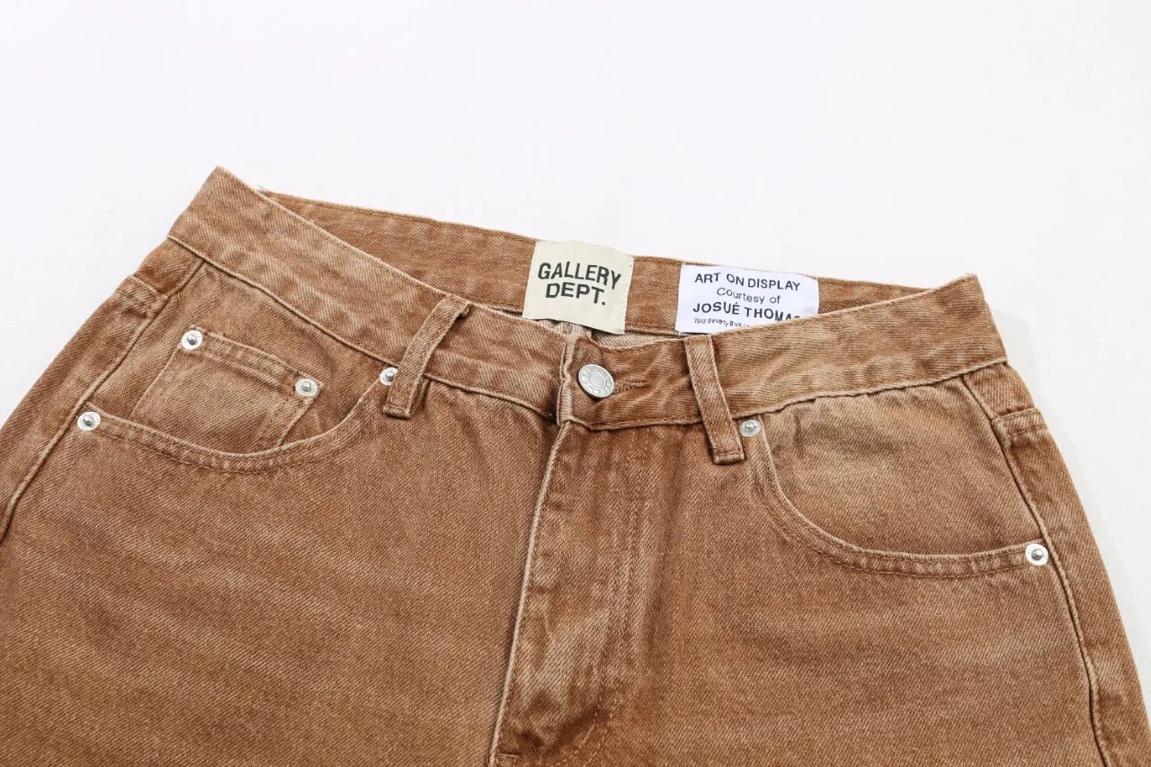 657#Gallery Dept new basic style brown washed small straight leg jeans American high street casual trousers washed brown S～XL P220